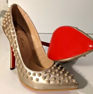 Pigalle Louboutin Style Champagne Red Bottoms👠